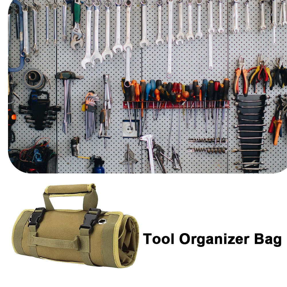 

Heavy Duty Tool Bag Multi Pocket Hanging Tool Roll Portable Tool Organizer Carrier Bag for Mechanic/Electrician/Motorcycle/Truck