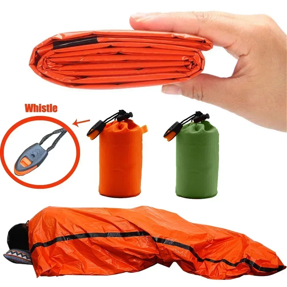 

Outdoor Emergency Survival Sleeping Bag Thermal Blanket Mylar Waterproof Reusable Sack Portable Camping Hiking Emergency Gear