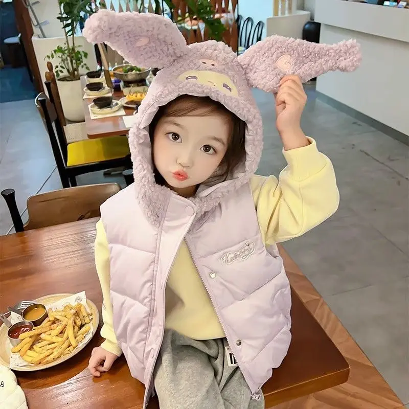 Anime Sanrioed Kuromi Kids Fashion Vest Girls Sleeveless Vest Hooded Outerwear Velvet Thickened Autumn Winter Children's Clothes
Anime Sanrioed Kuromi Kids Fashion Vest Girls Sleeveless Vest Hooded Outerwear Velvet Thickened Autumn Winter Children's Clothes