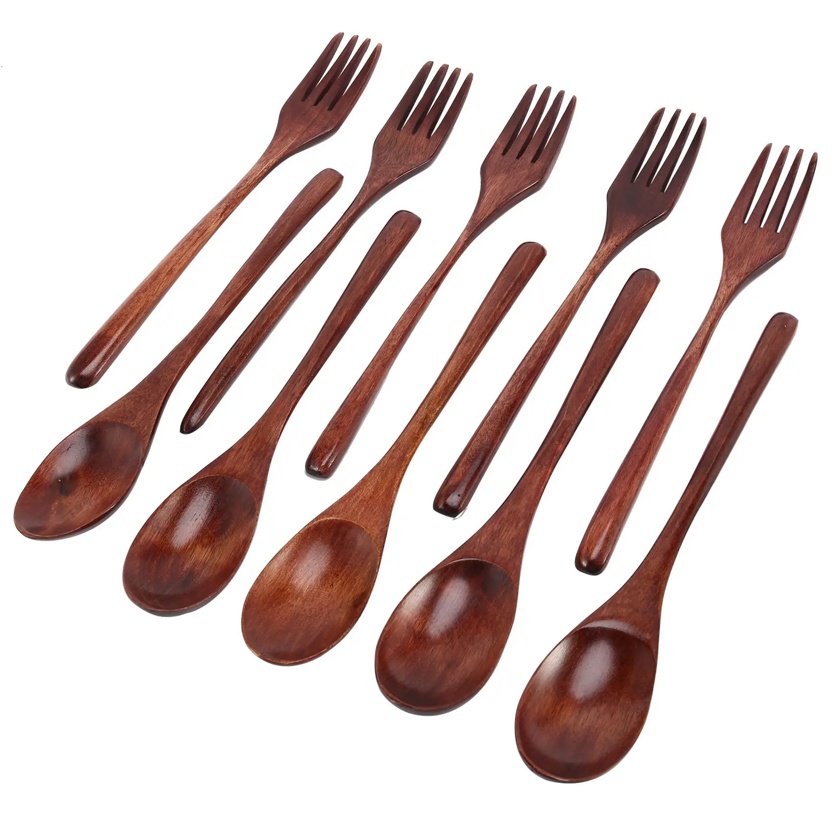 10 Pcs Wooden Spoons Forks Set Wooden Utensil Set Reusable Natural Wood Flatware Set for Cooking Stirring Eating
10 Pcs Wooden Spoons Forks Set Wooden Utensil Set Reusable Natural Wood Flatware Set for Cooking Stirring Eating