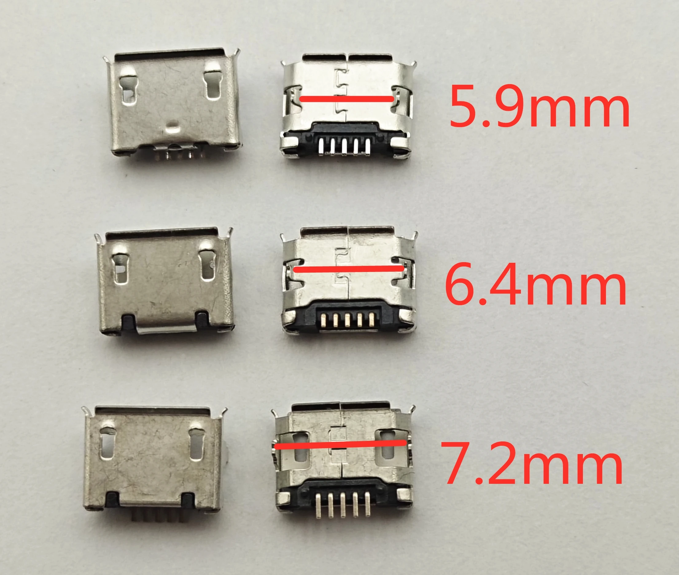 

50pcs Micro USB mini Connector 5pin 5.9mm 6.4mm 7.2mm short needle 5P DIP2 Data port Charging port for Mobile end plug