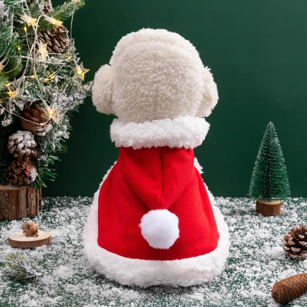 Pet Clothing Christmas Decoration Cute Plush Ears Hooded Bib Red Cape Warm New Year Clothes Universal for Cats and Dogs Pet Clothing Christmas Decoration Cute Plush Ears Hooded Bib Red Cape Warm New Year Clothes Universal for Cats and Dogs