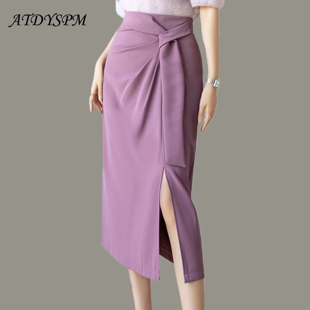 Юбка женская прямая средней длины, однотонная приталенная, со складками, с разрезом, с завышенной талией, шикарная Повседневная элегантная облегающая юбка
Юбка женская прямая средней длины, однотонная приталенная, со складками, с разрезом, с завышенной талией, шикарная Повседневная элегантная облегающая юбка