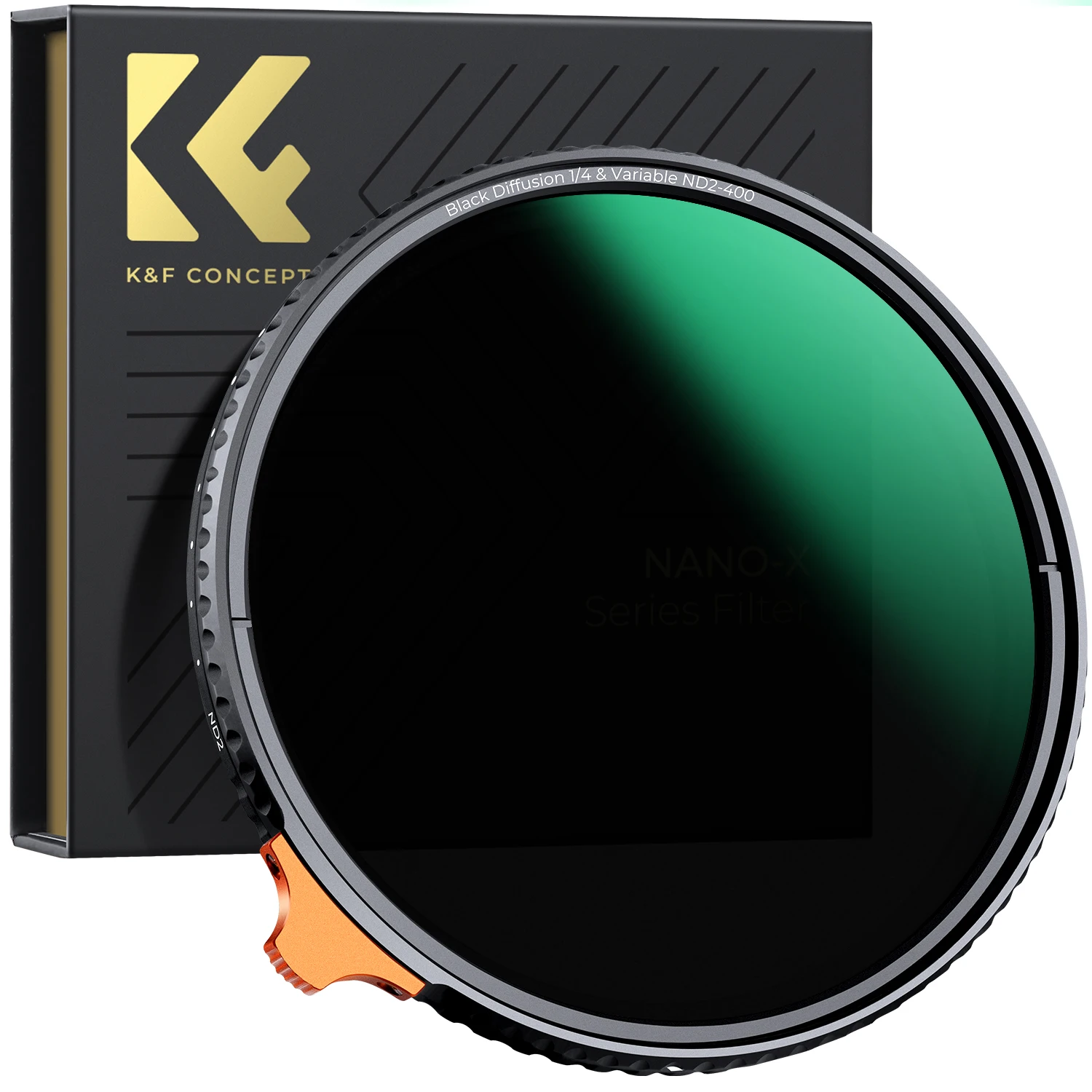 

K&F CONCEPT Black Mist 1/4 + ND2-400 Variable ND Filter Nano-X 49mm 52mm 55mm 62mm 67mm 72mm 77mm 82mm Camera Lens 2 in 1 Filter