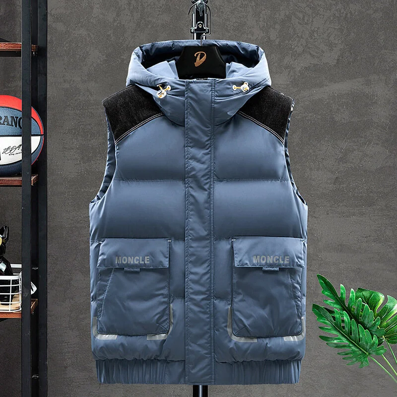 Men Vest Sleeveless Down Jacket Hoodies Loose Large Size Casual Warm Thicken Big Boy Coat Couple Wear 
Men Vest Sleeveless Down Jacket Hoodies Loose Large Size Casual Warm Thicken Big Boy Coat Couple Wear