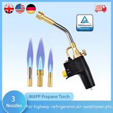 MAPP Propane Torch with 3 Tips / Tips, Multipurpose Trigger Start Propane Torch, Gas Torch for Brazing, Cooking, Fillet Cutting
MAPP Propane Torch with 3 Tips / Tips, Multipurpose Trigger Start Propane Torch, Gas Torch for Brazing, Cooking, Fillet Cutting