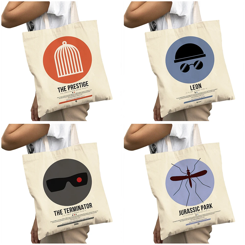 Movie Aesthetic Minimalist Tote Bag - Big Capacity Double Print Design 3 Sa7252d1dabce4c65a0227bae6edac9daB