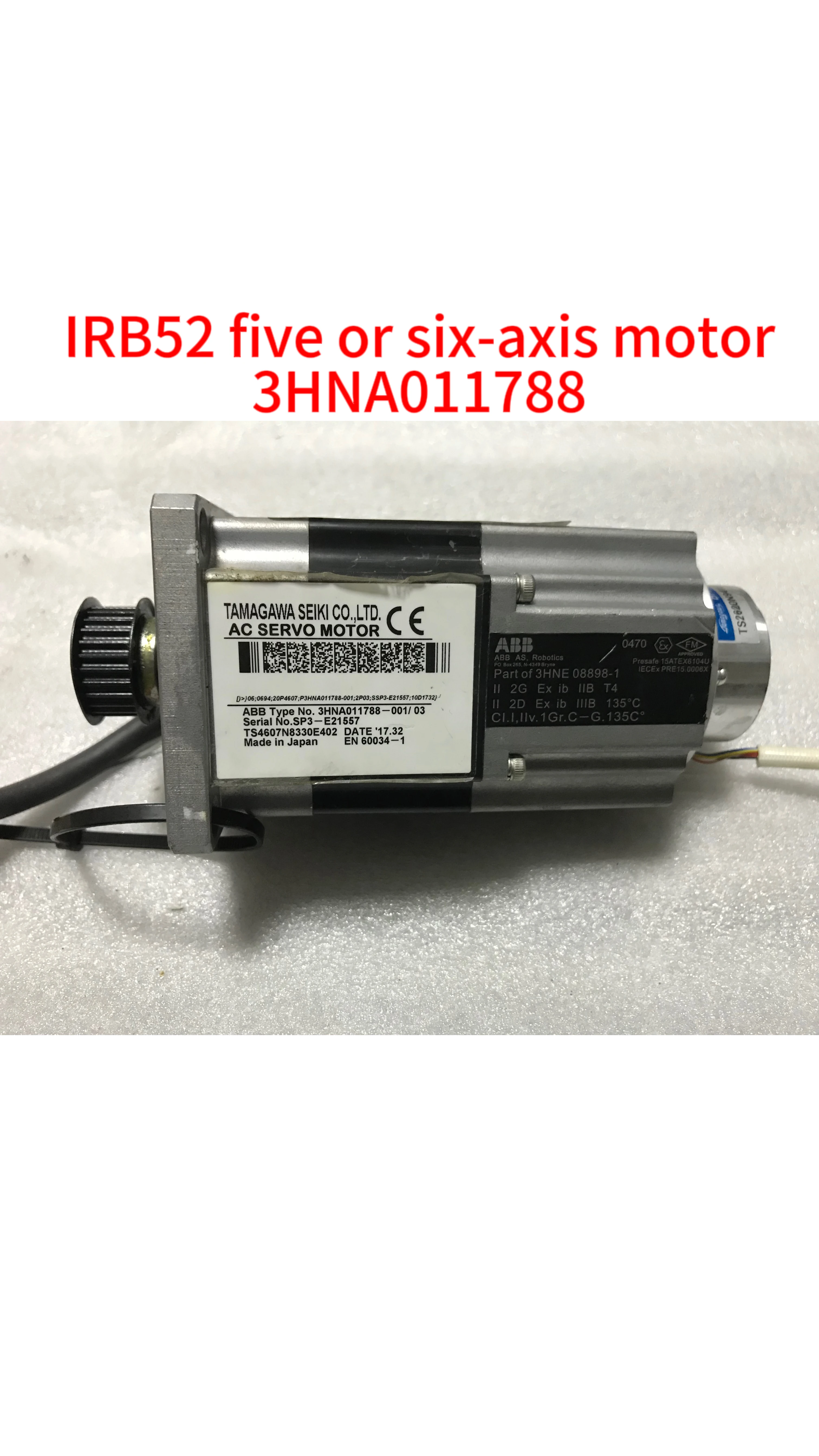 Совершенно новый Пятиосевой двигатель IRB52 3HNA011788
Совершенно новый Пятиосевой двигатель IRB52 3HNA011788