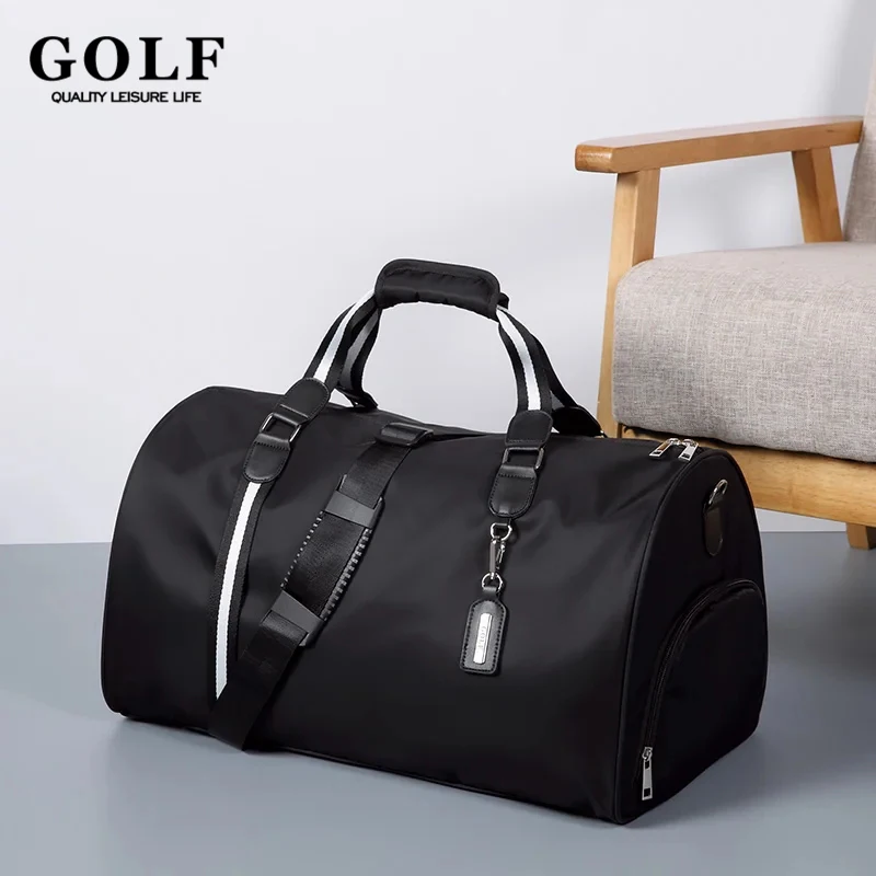 

Вместительная дорожная сумка для гольфа, Мужская черная Повседневная дорожная сумка-тоут, водонепроницаемые чемоданы на плечо через плечо, модные дамские сумочки