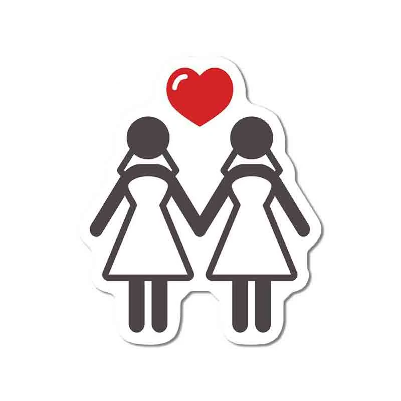 

Creative Lesbian Love Marriage Personalized Car Stickers PVC Body Windshield Accessory Laptop Decoration High Quality Auto Decal