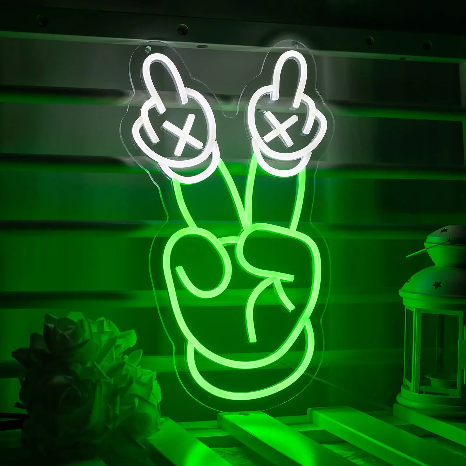 

Yeah Neon Light Victory Gesture LED Neon Signs for Wall Bar Store Light Up Sign for Bedroom Party Pub Game Zone Decoration