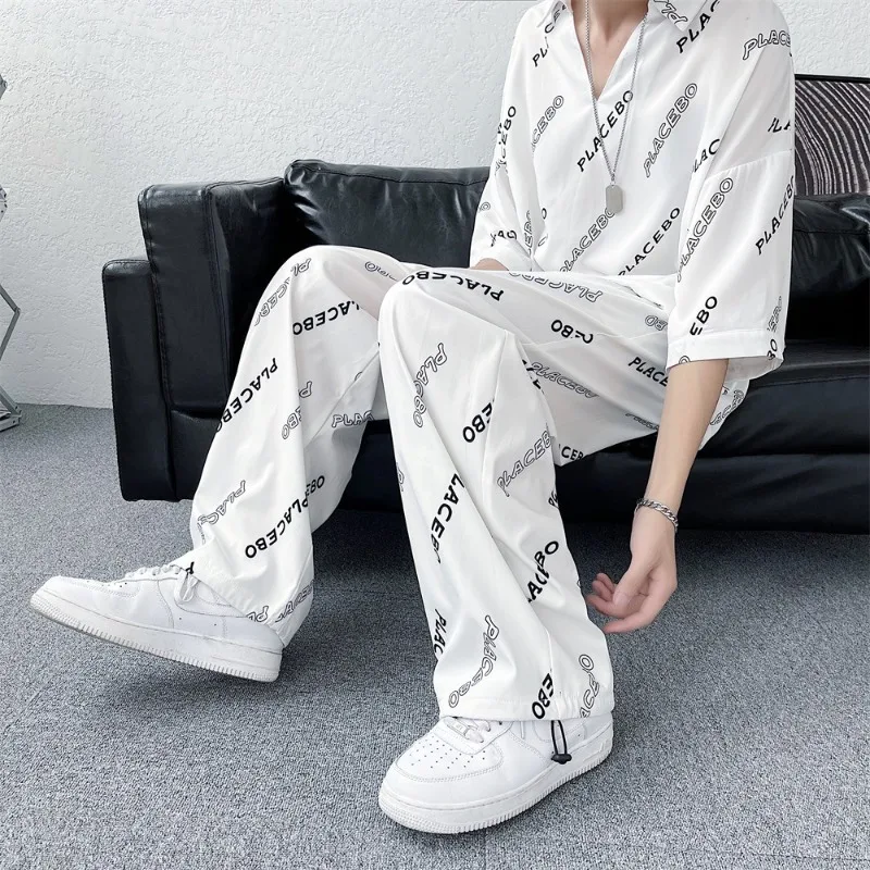 Men Outfit Set 2023 Fashion Casual Suit Men's Lapel Short Sleeved Shirt Thin Summer Ice Silk Printed Pants Two-piece Set
Men Outfit Set 2023 Fashion Casual Suit Men's Lapel Short Sleeved Shirt Thin Summer Ice Silk Printed Pants Two-piece Set