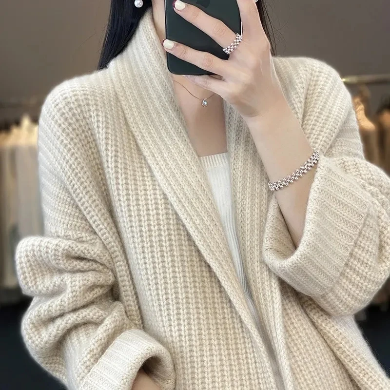 2023 Autumn Winter New Loose Relaxed Lazy Style Solid Color knitting Sweater Jacket Cardigan Long Sleeve Sweater Coat Womens
2023 Autumn Winter New Loose Relaxed Lazy Style Solid Color knitting Sweater Jacket Cardigan Long Sleeve Sweater Coat Womens