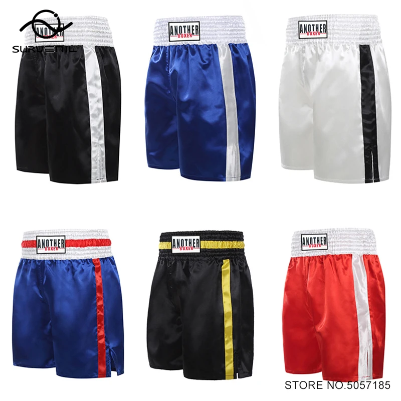 

Boxing Shorts Men Women Teenagers Muay Thai Shorts Gym Satin MMA Shorts Sanda Cage Fighting Grappling Kickboxing Training Pants