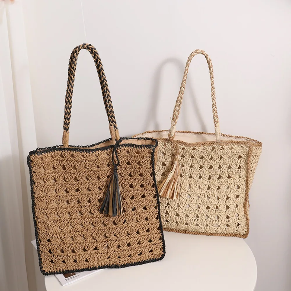 

Boho Straw Tassel Shoulder Bags Women Fashion Versatile Tassels Handbags Female Girls Casual Large Capacity Crossbody Tote Bag