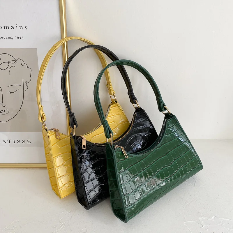 Fashion Exquisite Shoulder Bags for Women Crocodile Pattern Underarm Bag Retro Casual Women Handbag Leather Solid Color Hobo Bag
Fashion Exquisite Shoulder Bags for Women Crocodile Pattern Underarm Bag Retro Casual Women Handbag Leather Solid Color Hobo Bag