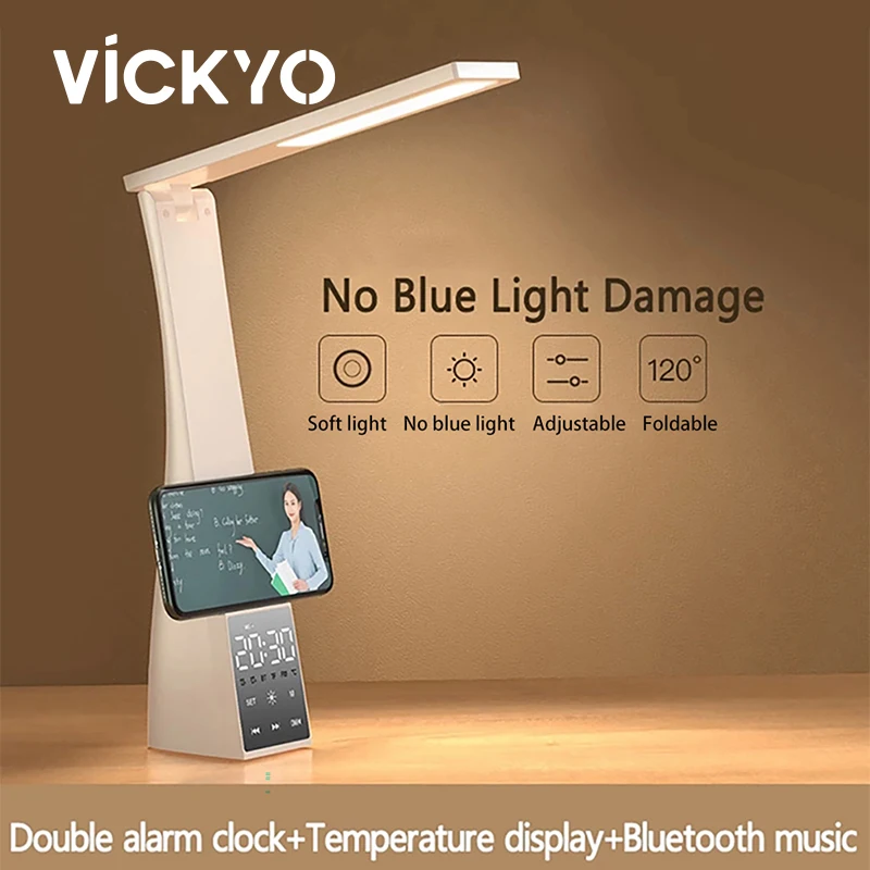 VICKYO Wireless Table Lamp With Bluetooth Audio Alarm Clock Dimmable USB Charging Reading Lamp Led Eye-Protection Desk Lamps Kid
VICKYO Wireless Table Lamp With Bluetooth Audio Alarm Clock Dimmable USB Charging Reading Lamp Led Eye-Protection Desk Lamps Kid