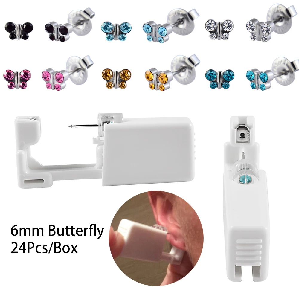 Набор инструментов для пирсинга, одноразовый стерильный пистолет для прокола хряща козелка и завитка ушной раковины, с фианитами, 24 шт.
Набор инструментов для пирсинга, одноразовый стерильный пистолет для прокола хряща козелка и завитка ушной раковины, с фианитами, 24 шт.