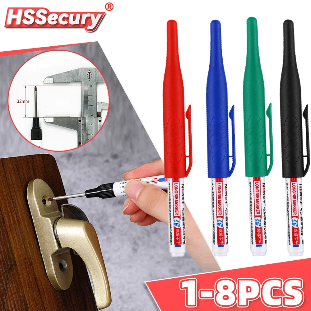 1-8pcs 32MM Long Head Marking Pen Bathroom Carpentry Decoration Multi-purpose Deep Hole Special Marking Pen Black/red/blue Ink
1-8pcs 32MM Long Head Marking Pen Bathroom Carpentry Decoration Multi-purpose Deep Hole Special Marking Pen Black/red/blue Ink