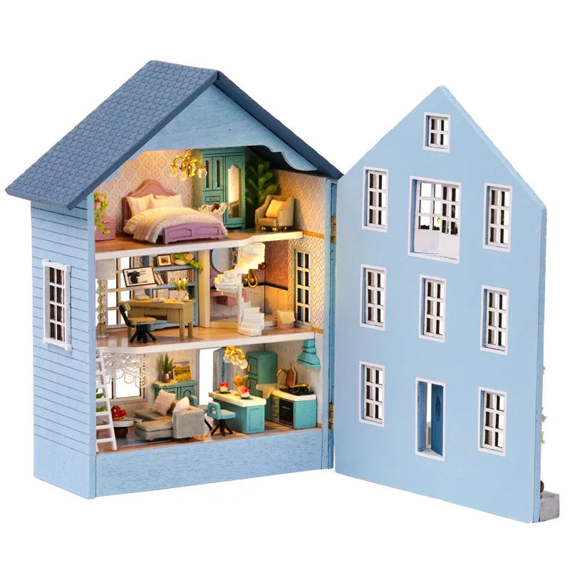 

Деревянный миниатюрный кукольный домик «сделай сам» с комплектом мебели, домики для кукол «Веселая Ферма», сборные игрушки для детей, рождественский подарок для девочек, домик