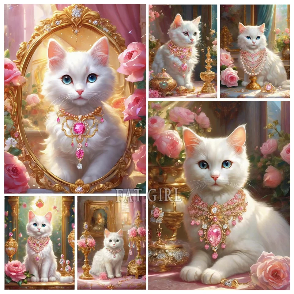 

Алмазная живопись 5d «Кот» с полным заполнением, для творчества, вышивка крестиком, мозаика с изображением животных, Цветочный декор, D113