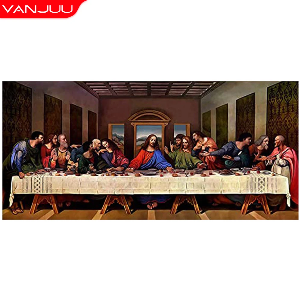 

5D Diamond Painting The Last Supper Full Drill Mosaic Famous paintings Diamond Embroidery Diy Rhinestones Painting Home Decor