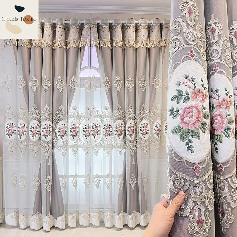 European Style Luxurious Embroidery Curtains for Living Dining Room Bedroom Double Layer Thickened Shading Fabric and Yarn
European Style Luxurious Embroidery Curtains for Living Dining Room Bedroom Double Layer Thickened Shading Fabric and Yarn