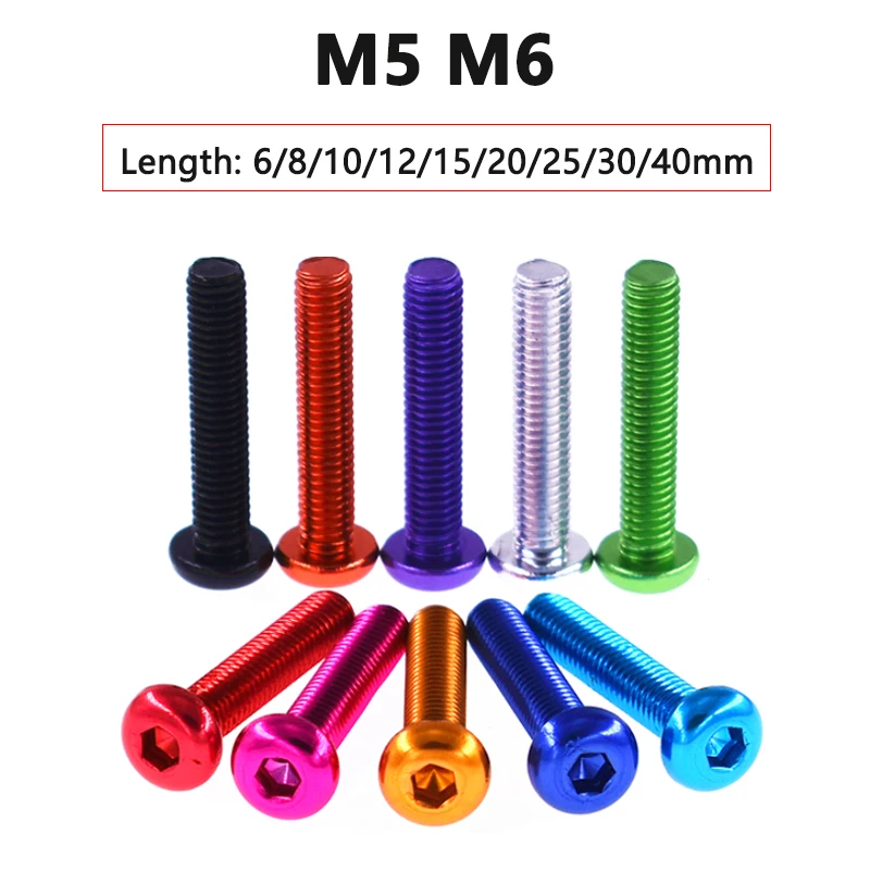 Allen Bolt M5 M6 Half Round Pan Head Hex Hexagon Socket Screws Aluminum Alloy Anodizing Length 6/8/10/12/15/20/25/30/40mm 
Allen Bolt M5 M6 Half Round Pan Head Hex Hexagon Socket Screws Aluminum Alloy Anodizing Length 6/8/10/12/15/20/25/30/40mm