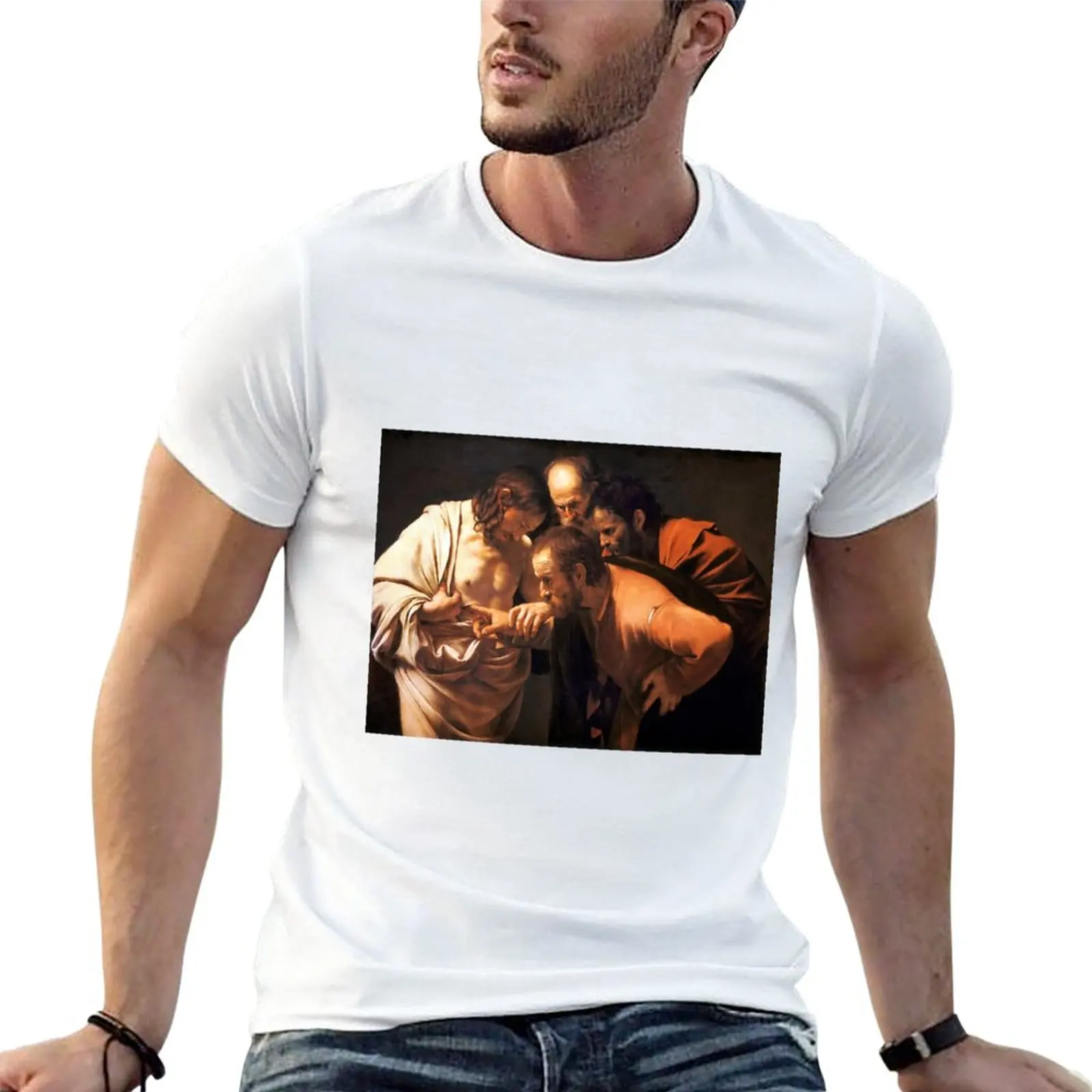 

New The Incredulity of Saint Thomas by Caravaggio (1602) T-Shirt Short sleeve tee cute clothes mens clothes