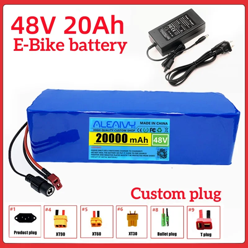 

48V 20Ah Lithium ion Battery 1000W 13S3P Li-ion Battery Pack For 54.6v E-bike Electric Bicycle Scooter With BMS + 2A Charger