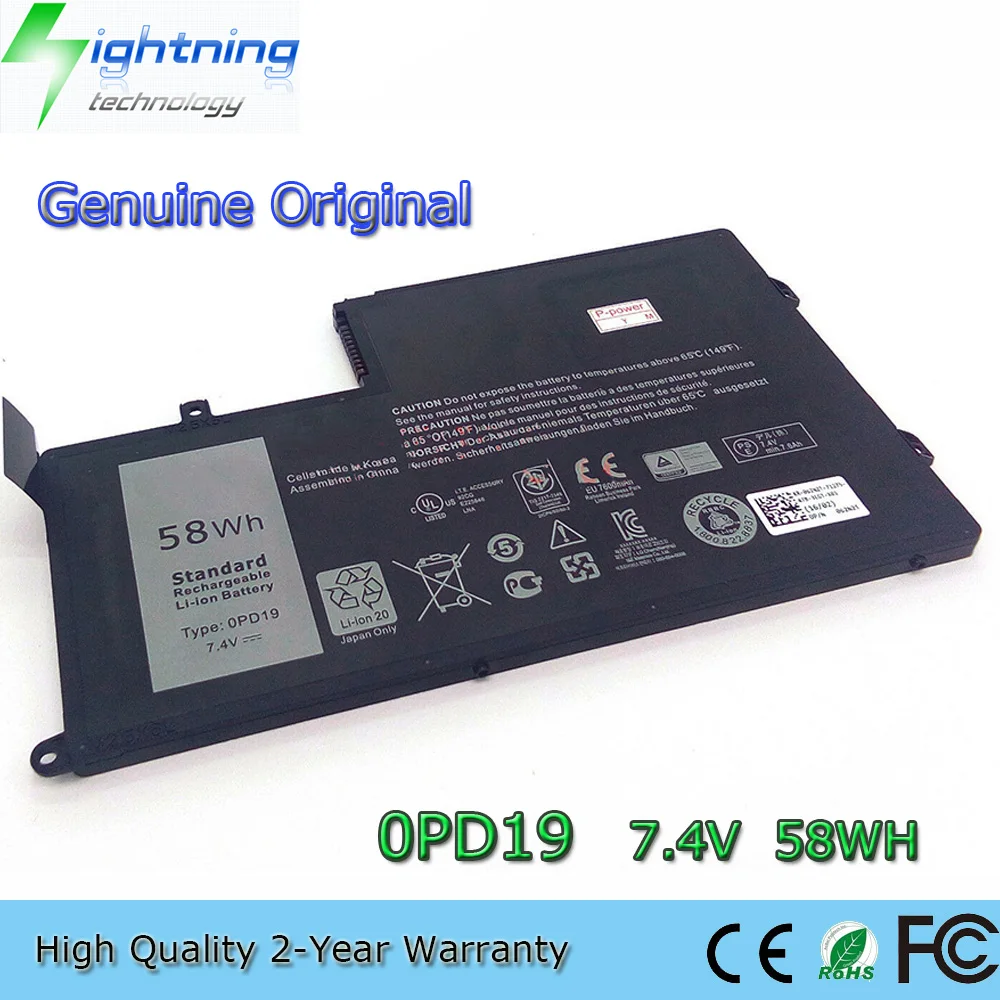 New Genuine Original 0PD19 7.4V 58Wh Laptop Battery For Dell Inspiron14 15 5445 5447 5448 5547 5548 Latitude 3450 3550
New Genuine Original 0PD19 7.4V 58Wh Laptop Battery For Dell Inspiron14 15 5445 5447 5448 5547 5548 Latitude 3450 3550