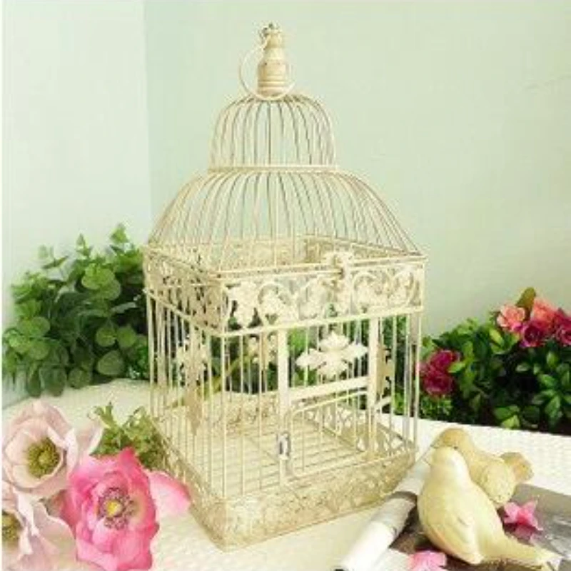 

23*23*49cm European style decorative bird cage / window ornaments / white photography props / hotel wedding cage
