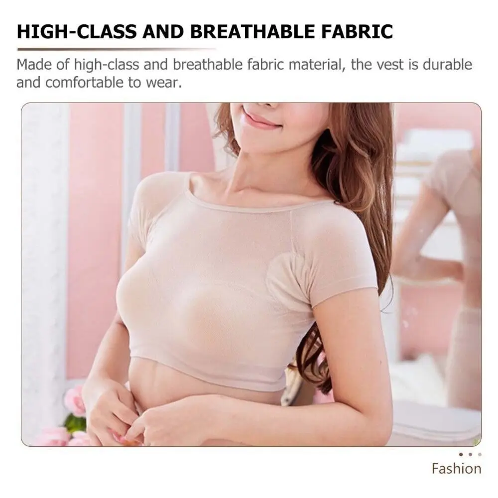 Polyester Sweat Underwear Vest Breathable Skin Color Sweat-wicking Short Sleeves Includes Sweat Pad 
Polyester Sweat Underwear Vest Breathable Skin Color Sweat-wicking Short Sleeves Includes Sweat Pad