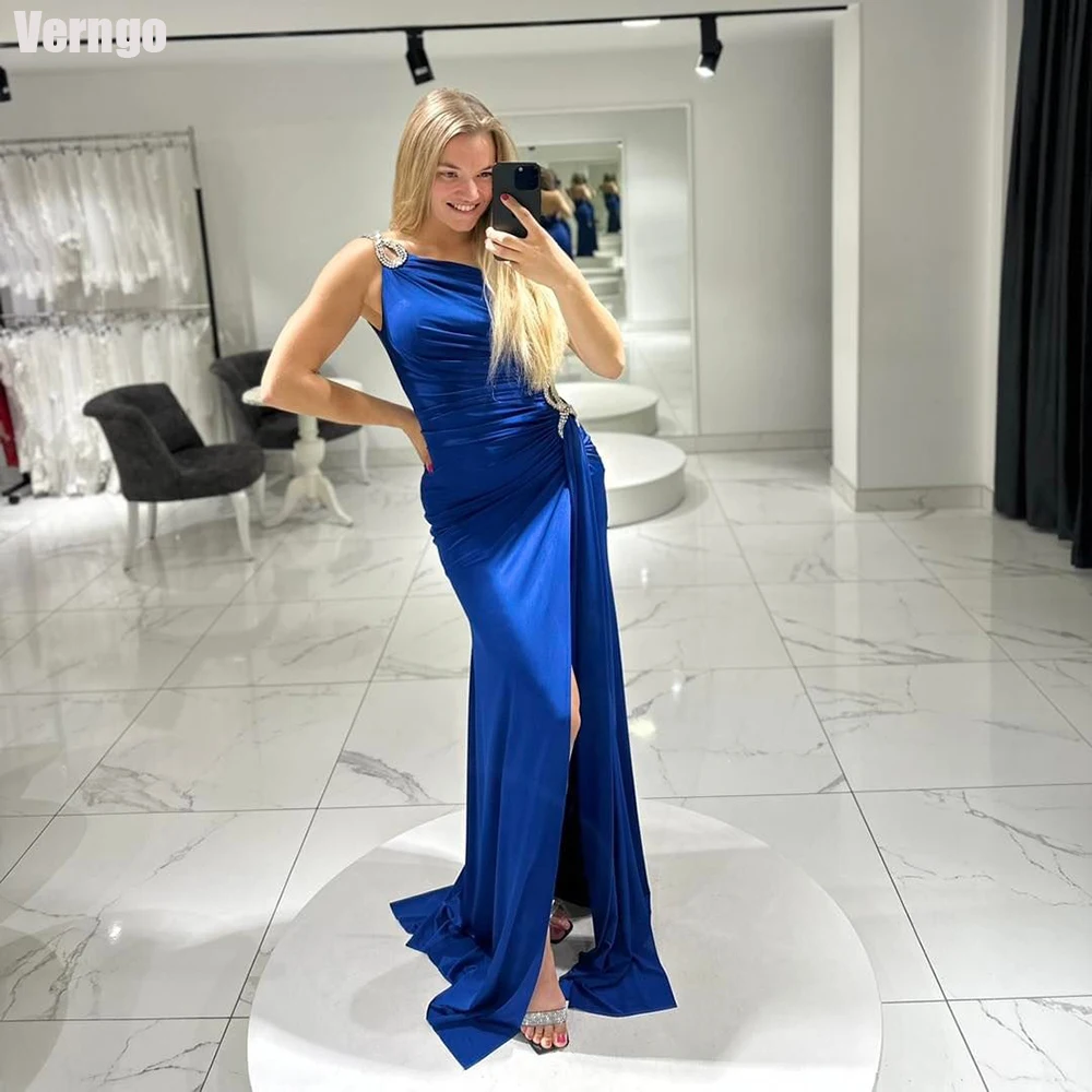 Verngo Mermaid Elegant Prom Dresses One Shoulder Sleeveless Evening Party Gown Satin Split Formal Occasion Dress 2024
Verngo Mermaid Elegant Prom Dresses One Shoulder Sleeveless Evening Party Gown Satin Split Formal Occasion Dress 2024
