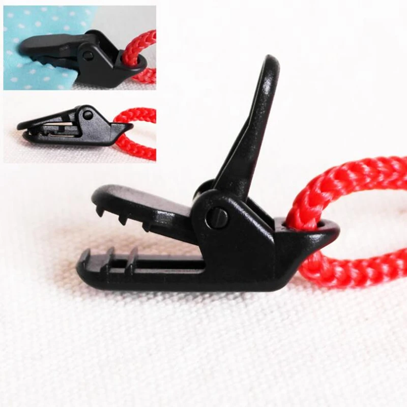 

10pcs Tent Pull Point Clip Hook Outdoor Camping Hook Buckle Windproof Rope Clamp Tent Accessories Clothes Clips Clothespin