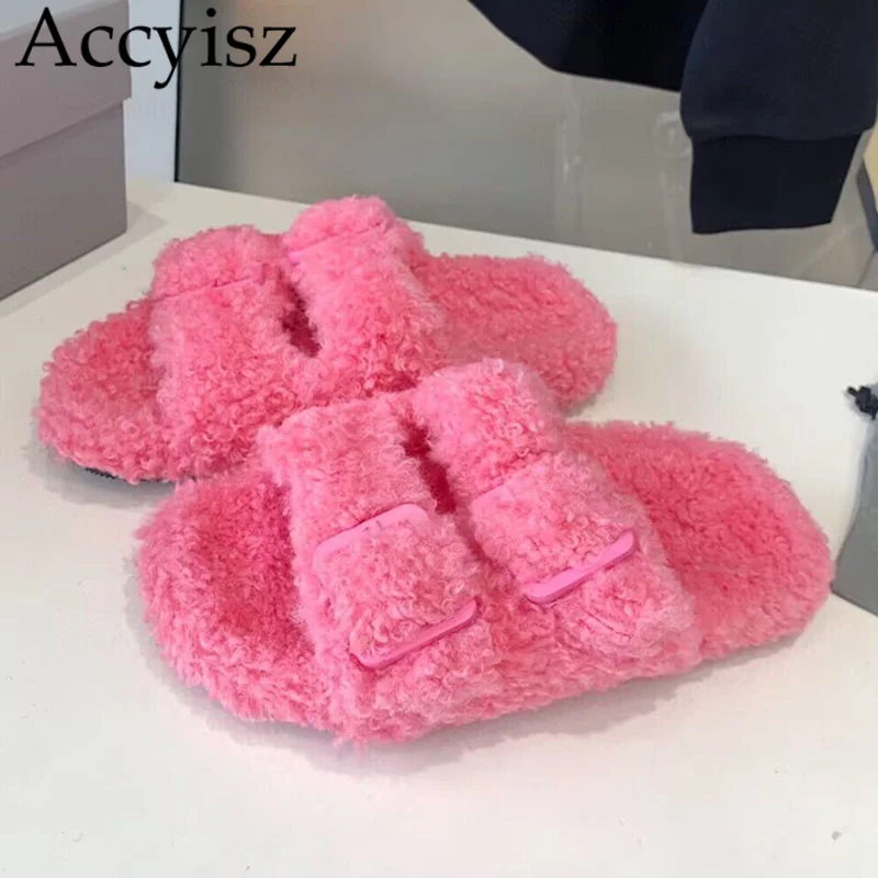 New Lamb Wool Flat Thick Sole Slippers Women Fashion Cotton Shoes Winter Outdoors Lazy Mules Half Fur Slipper Comfort Sandal
New Lamb Wool Flat Thick Sole Slippers Women Fashion Cotton Shoes Winter Outdoors Lazy Mules Half Fur Slipper Comfort Sandal