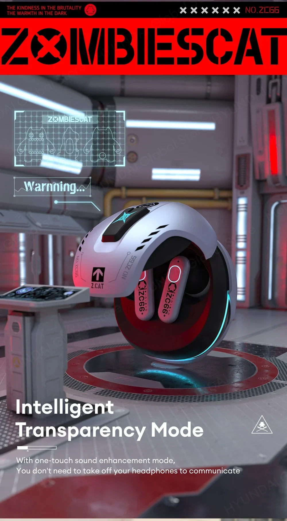 ZOMBIESCAT B5 RGB Light-in-Ear Earphones Wireless Bluetooth Earbuds ANC Active Noise Cancellation Headphones Gaming Low Latency ZOMBIESCAT B5 RGB Light-in-Ear Earphones Wireless Bluetooth Earbuds ANC Active Noise Cancellation Headphones Gaming Low Latency