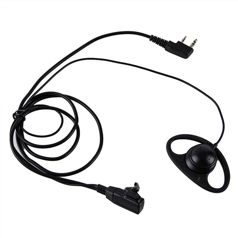 

D Shape Soft Ear Hook Earpiece 2 Pin PTT with Mic Headset for UV-5R 888S 777S 666S BF Handheld Walkie Talkie BaoFeng Accessories