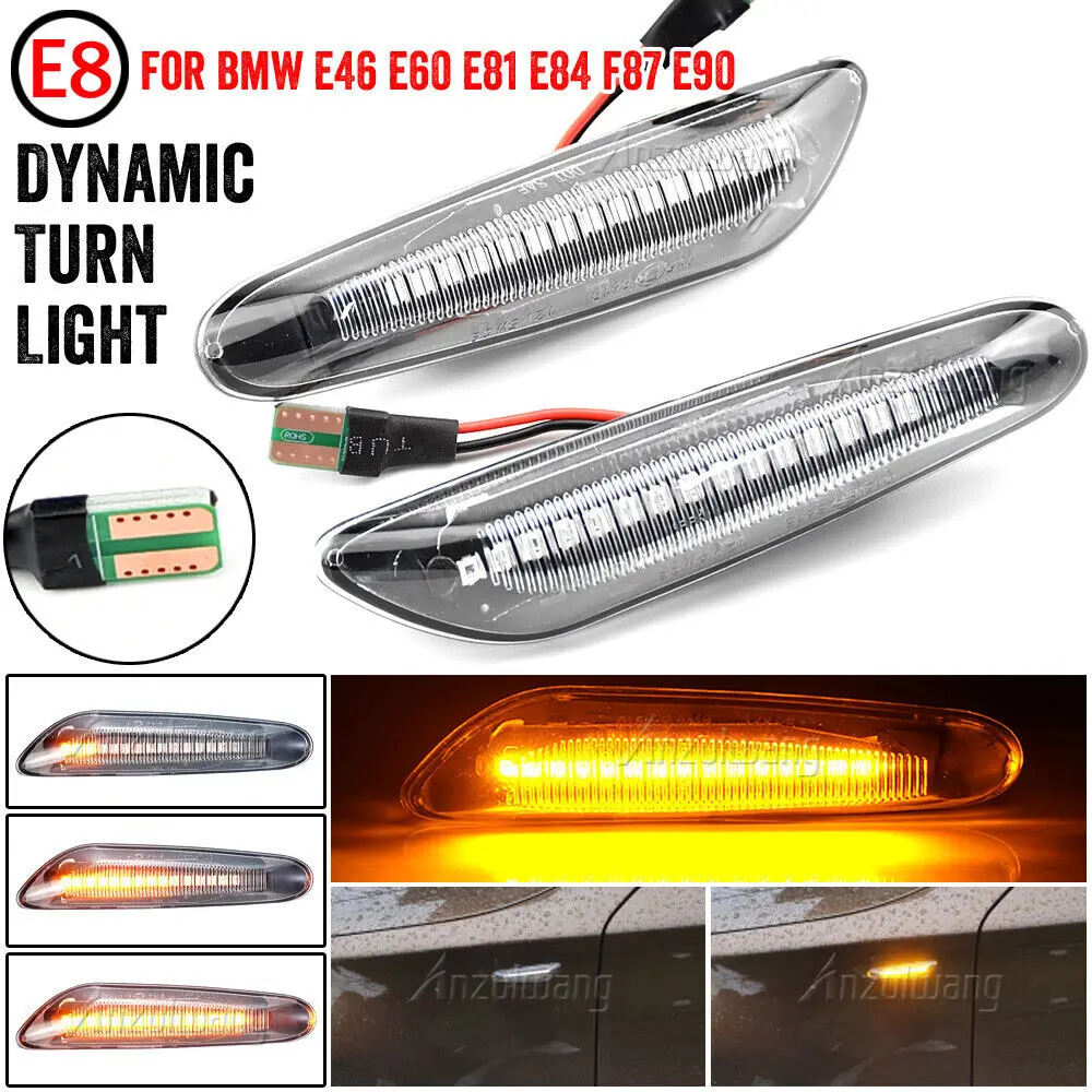 Clear Lens Dynamic LED Side Indicator Repeater Turn Signal Stylish Lamp Light Indicator For BMW E90 E91 E92 E60 E46
Clear Lens Dynamic LED Side Indicator Repeater Turn Signal Stylish Lamp Light Indicator For BMW E90 E91 E92 E60 E46