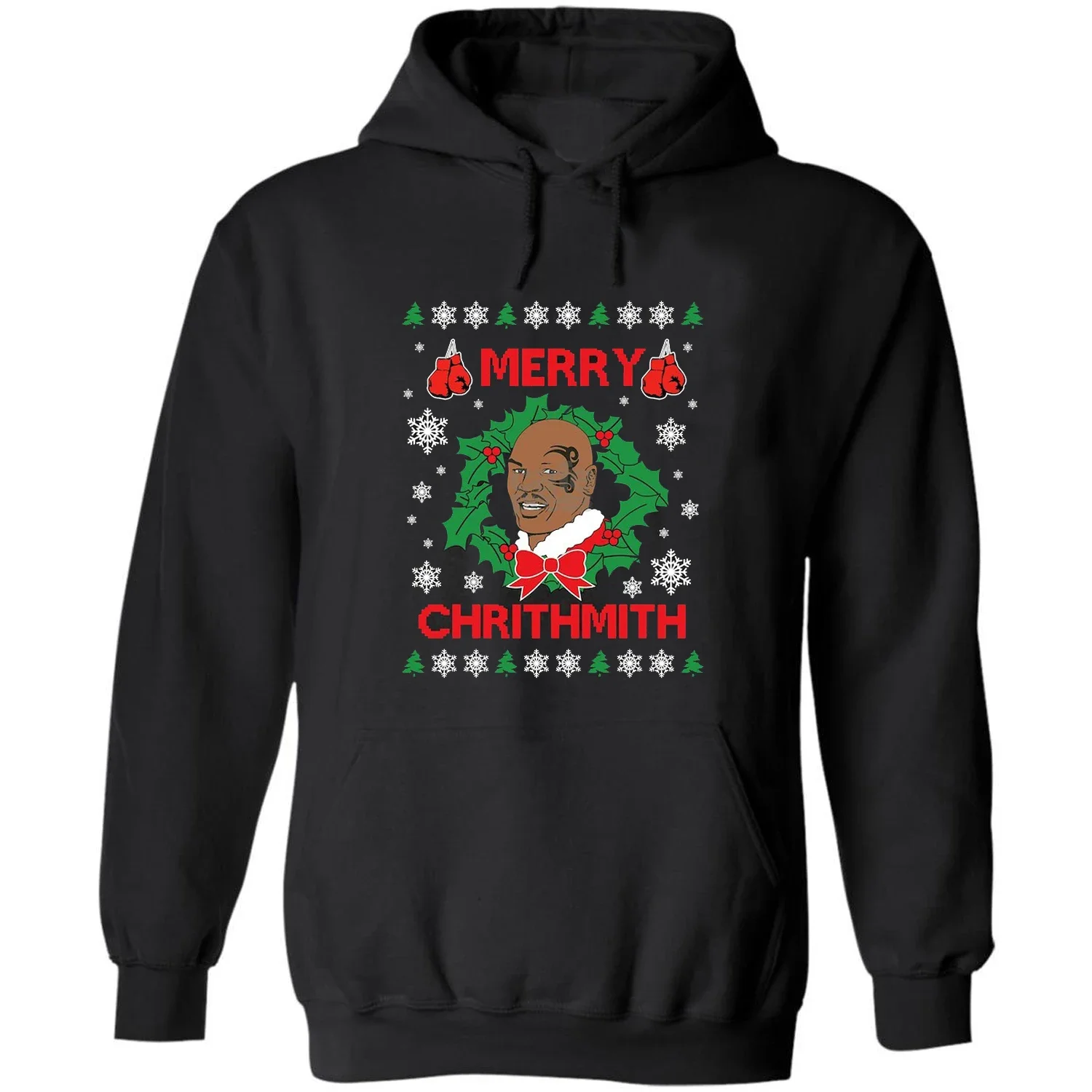 

Merry Chrithmith Mike Tyson Boxing Ugly Christmas Sweater Pullover Hoodie 100% Cotton Casual Mens Sweatshirts Xmas Streetwear