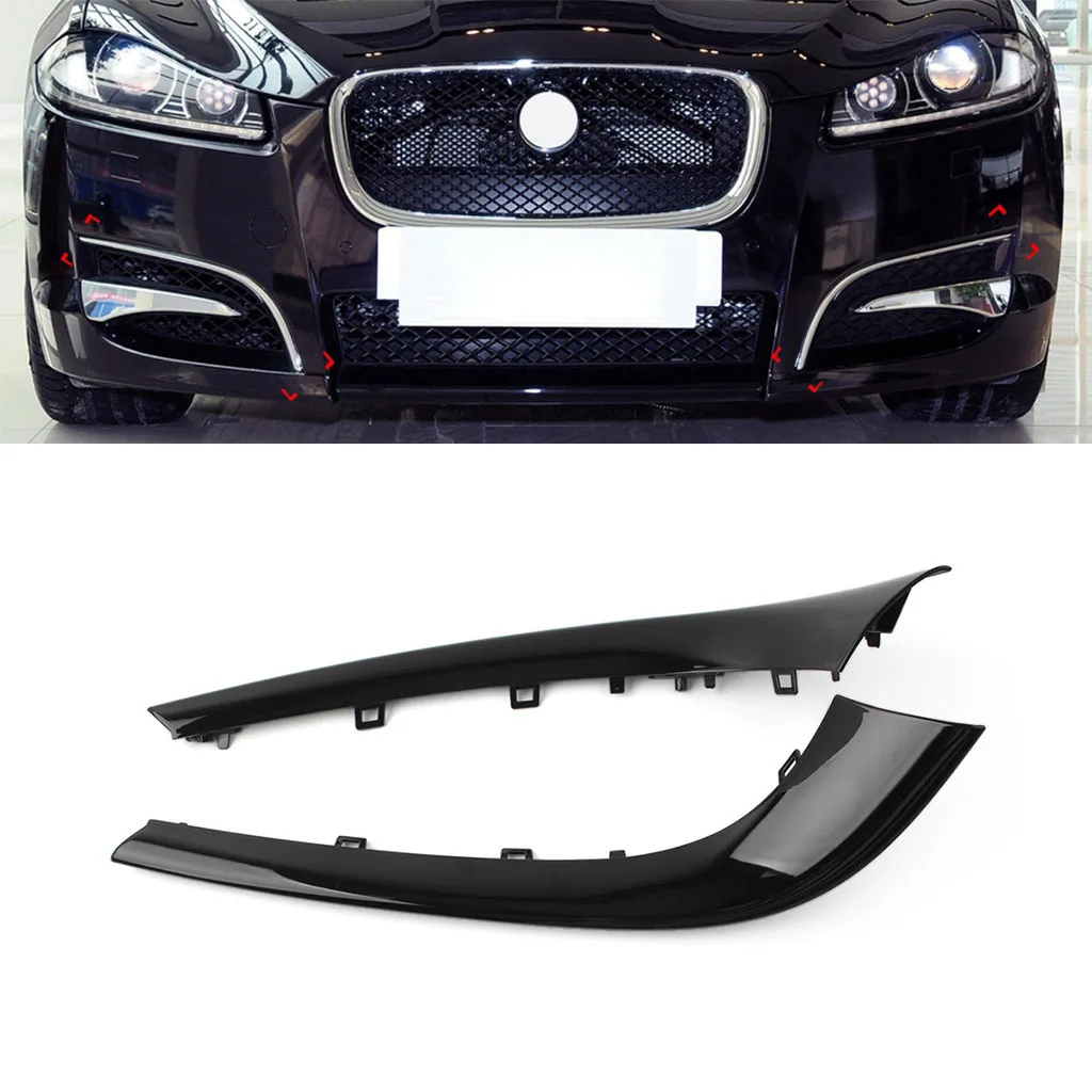 1 пара черная верхняя молдинговая отделка переднего бампера для Jaguar XF 2012 2013 2014 2015, автомобильные аксессуары
1 пара черная верхняя молдинговая отделка переднего бампера для Jaguar XF 2012 2013 2014 2015, автомобильные аксессуары