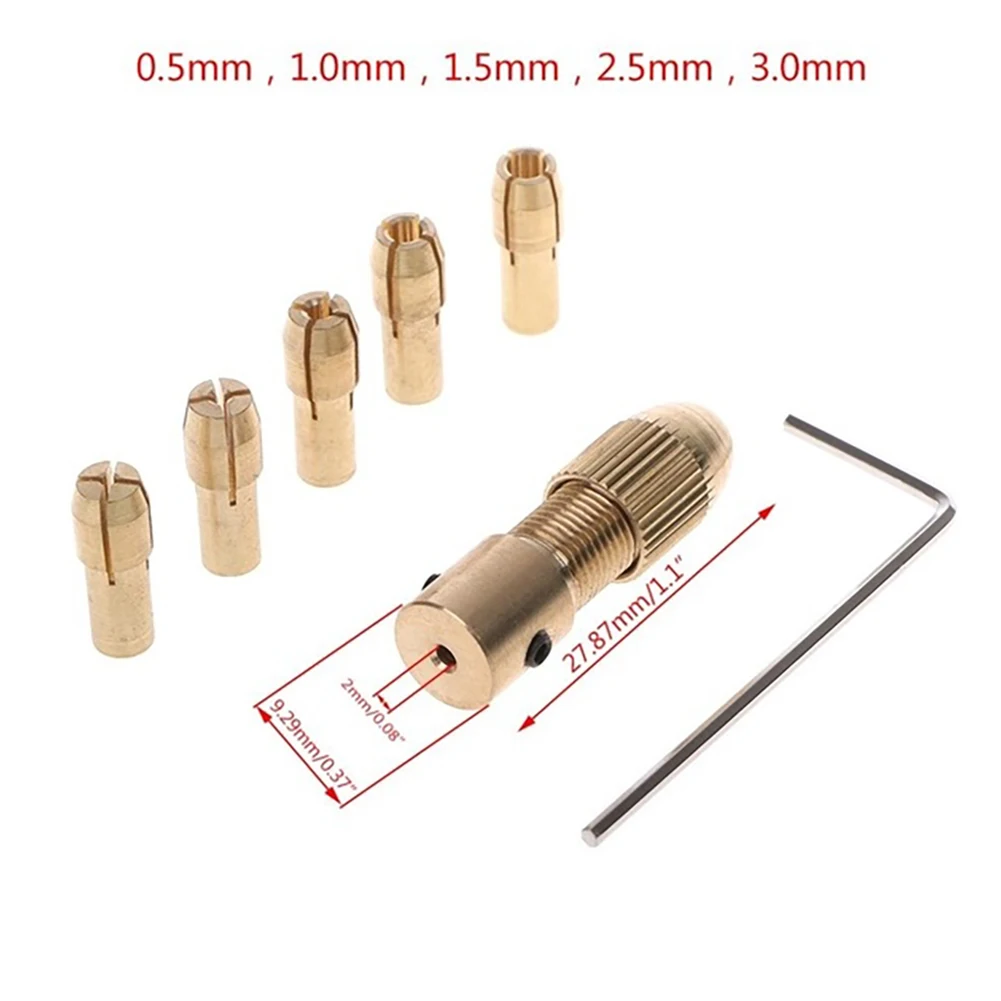 7Pcs 2mm Mini Drill Chuck Set Brass Dremel Collet Fixture Clamp For Electric Motor Shaft Micro Drill Bit Tool Chuck Adapter
7Pcs 2mm Mini Drill Chuck Set Brass Dremel Collet Fixture Clamp For Electric Motor Shaft Micro Drill Bit Tool Chuck Adapter