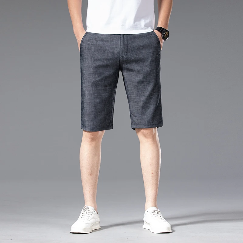 

Ультратонкие джинсовые шорты Lyocell, мужские укороченные брюки, прямые свободные летние тонкие Xintang выше колена, 57 точек, шелковые брюки 20