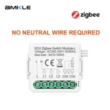 Amkle 1/2/3 Gang Tuya Zigbee Light Switch Module No Neutral Wire, 2 Way Control DIY Smart Breaker Works with Alexa Google Home
Amkle 1/2/3 Gang Tuya Zigbee Light Switch Module No Neutral Wire, 2 Way Control DIY Smart Breaker Works with Alexa Google Home