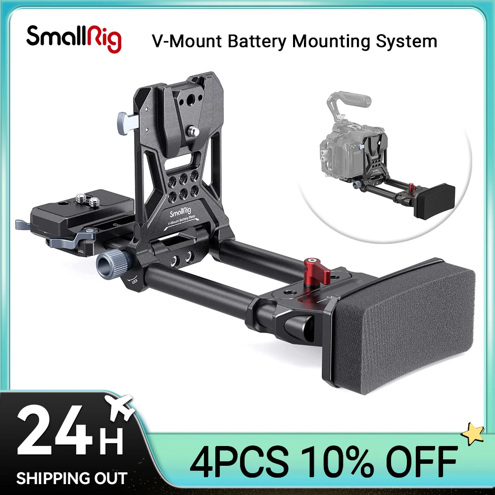 

SmallRig V-Mount Battery Plate,V Lock Battery Mounting Plate with Quick Release Plate for Arca,Chest Pad,15mm rods,V Mount Plate