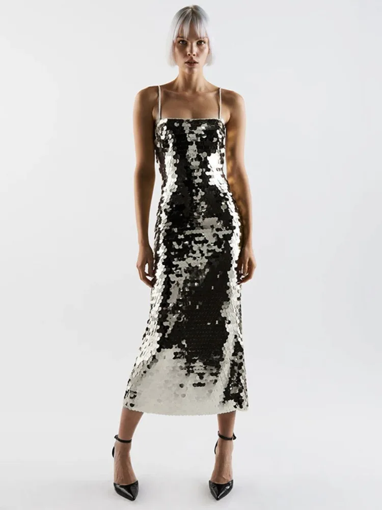 2023 Summer New Women's Sexy Gold Sequins Strapless Black Split Long Dress Club Party Dress Women's Birthday Dress
2023 Summer New Women's Sexy Gold Sequins Strapless Black Split Long Dress Club Party Dress Women's Birthday Dress