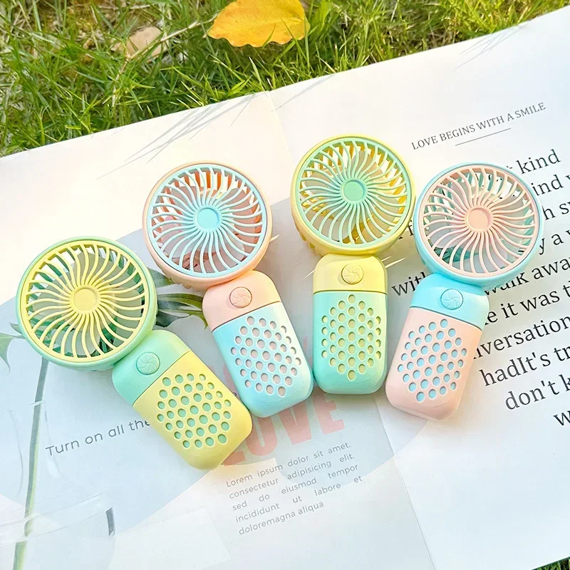 

Handheld Fan Rechargeable Mini Handy Pocket Size Low Noise Small Electric Fan Student Dormitory Cute USB Mini Fan Portable