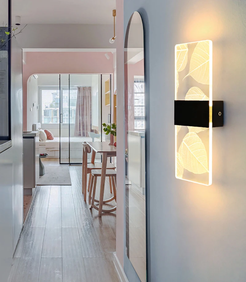 

Creative and Minimalist Bedroom Living Room Dining Room Hotel Study Corridor Aisle Light LED Bedside Acrylic Wall Lamp