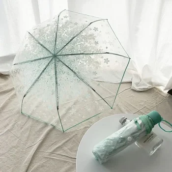 투명 플라스틱 우산, 강한 변형, 쉬운 변형, 8 우산, 흰색, 성인 어린이, 투명 본 사쿠라 아님