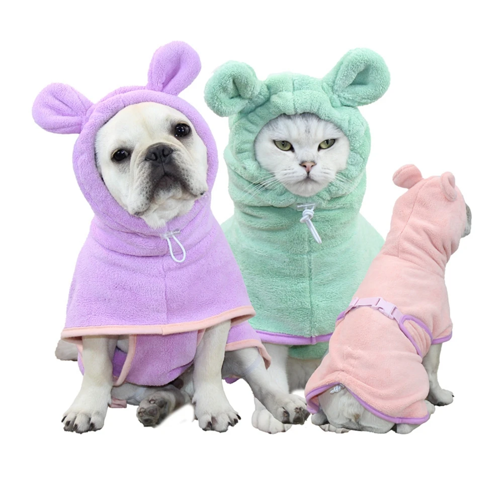 

Dog Bathrobe Pet Drying Coat Absorbent Bathrobe for Small Medium Large Dogs Cats Super Fast Drying Bath Towel Soft Adjustable